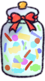tekening snoeppot